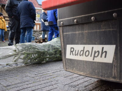 Burgholzhäuser Weihnachtsbaum aufstellen