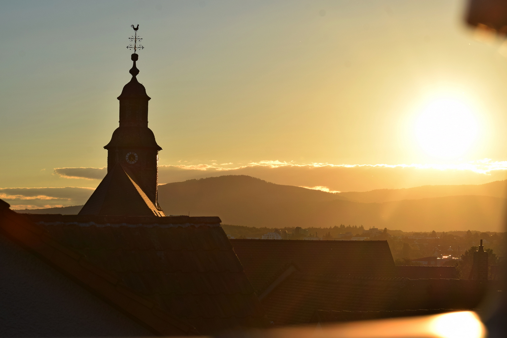 Sonnenuntergang, Kirchturm