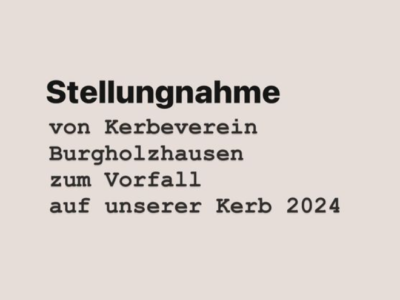 Stellungnahme des Kerbevereins Burgholzhausen