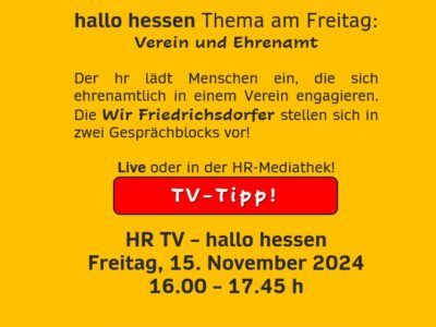 TV-Tipp: Wir Friedrichsdorfer in Hallo Hessen